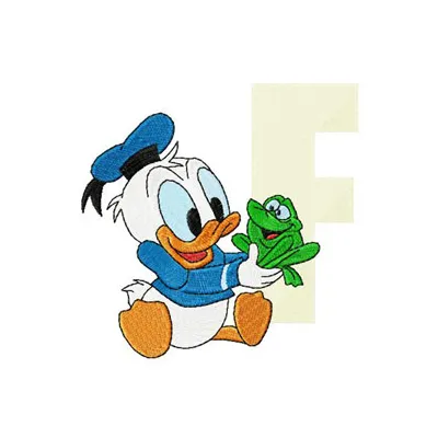 Donald Duck Letter F Frog Design | Disney Alphabet