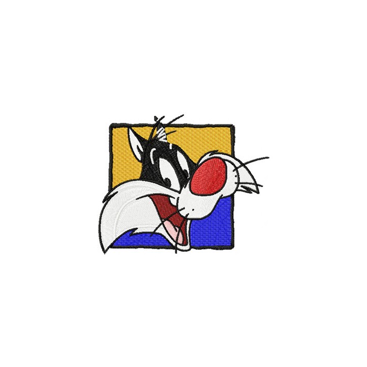 Sylvester Happy Face embroidery design - Embroidery Design
