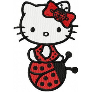 Hello Kitty Ladybug embroidery design - Embroidery Design