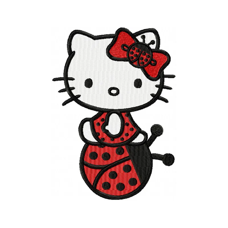 Hello Kitty Ladybug Stitching Pattern for Kids & Crafters