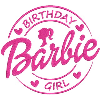 Barbie birthday girl embroidery design - Embroidery Design