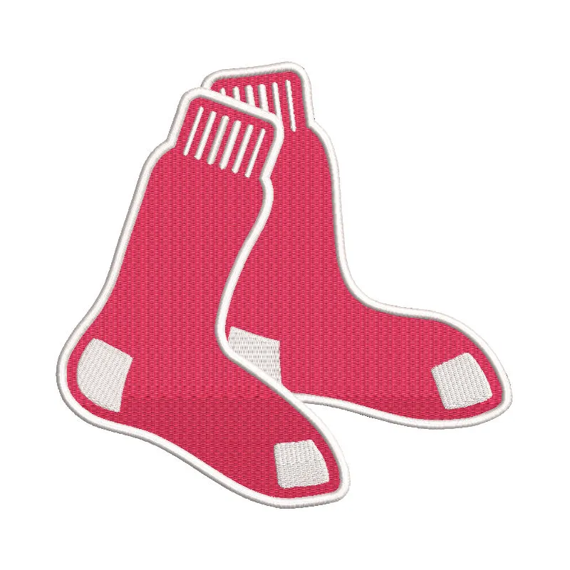 Boston Red Sox classic logo embroidery design featuring the iconic 'B' in red and blue on a white background.