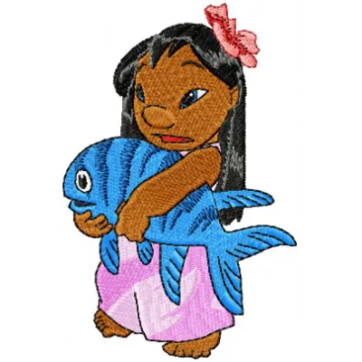 Lilo with Fish Stitching Pattern - Tropical Adventure Design