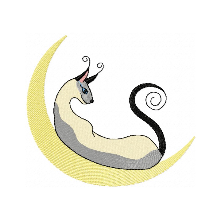 MoonCat embroidery design - Embroidery Design