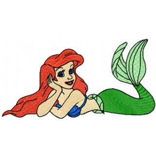 Ariel Little Mermaid embroidery design - Embroidery Design