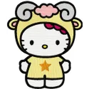 Hello Kitty Aries Stitching Pattern for Crafters