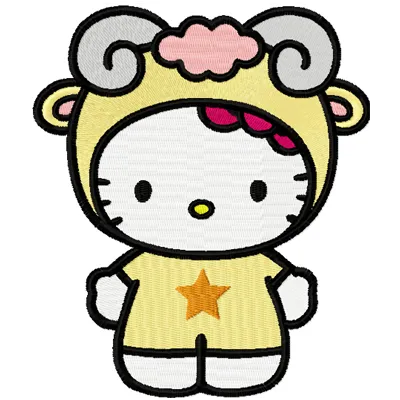 Hello Kitty Aries Stitching Pattern for Crafters