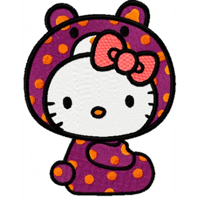 Hello Kitty Bear Costume Stitching Pattern