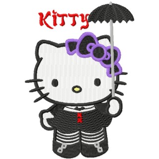 Hello Kitty Gothic embroidery design - Embroidery Design