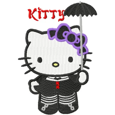 Gothic Hello Kitty Stitching Pattern | 5 Sizes