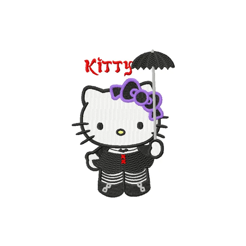 Gothic Hello Kitty Stitching Pattern | 5 Sizes