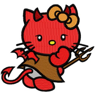 Hello Kitty Devil embroidery design - Embroidery Design