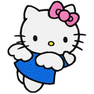 Hello Kitty Happy Angel embroidery design - Embroidery Design
