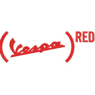 Vespa red logo embroidery design - Embroidery Design
