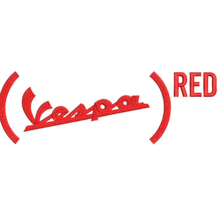Vespa red logo embroidery design - Embroidery Design