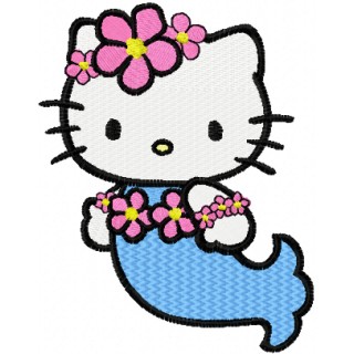 Hello Kitty Mermaid embroidery design - Embroidery Design