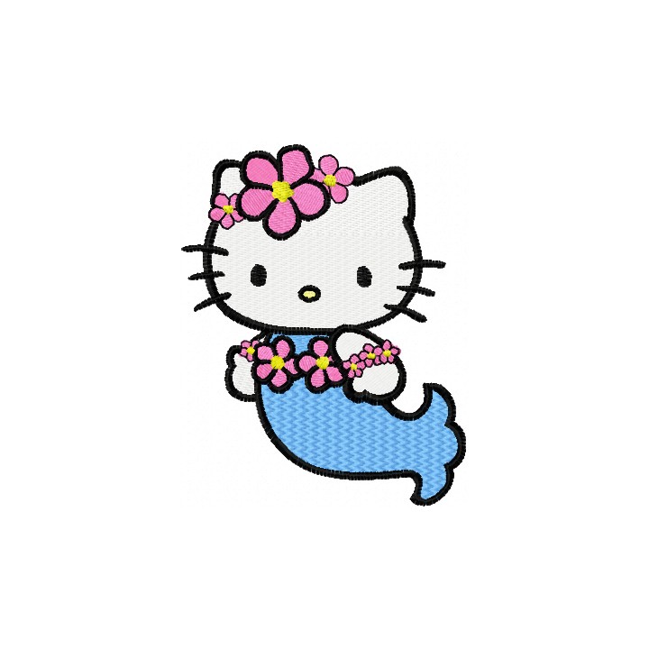 Hello Kitty Mermaid embroidery design - Embroidery Design