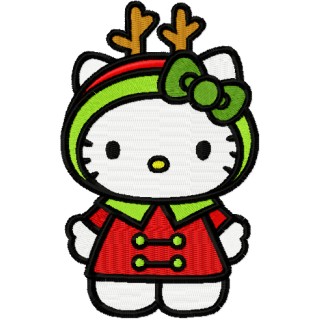 Hello Kitty Christmas Costume embroidery design - Embroidery Design