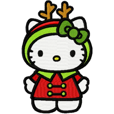 Hello Kitty Christmas Costume Stitching Pattern