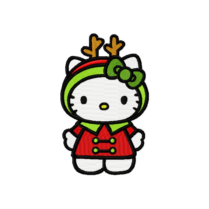 Hello Kitty Christmas Costume embroidery design - Embroidery Design