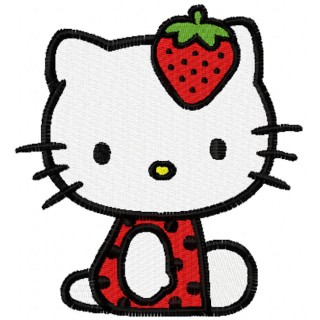Hello Kitty Strawberry Costume embroidery design - Embroidery Design