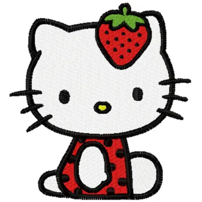 Hello Kitty Strawberry Costume Stitching Pattern