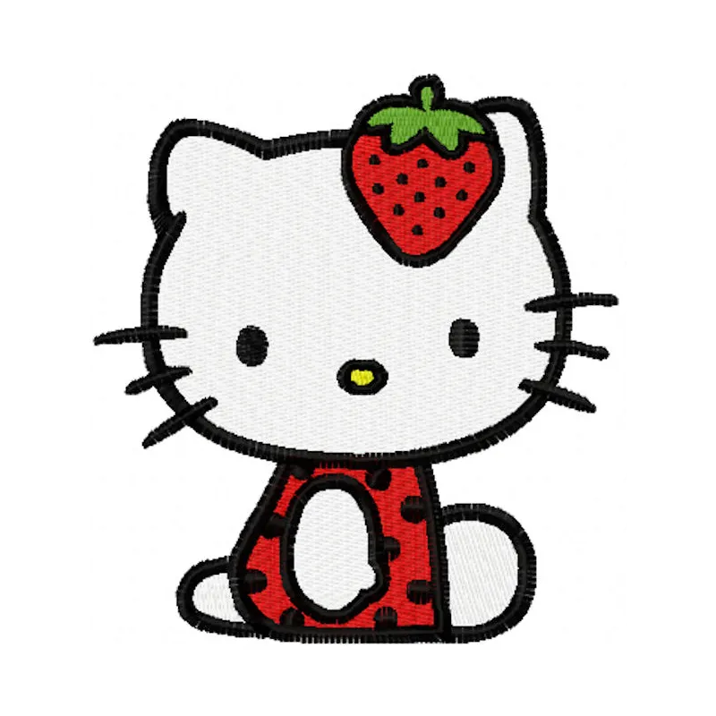 Hello Kitty Strawberry Costume Stitching Pattern