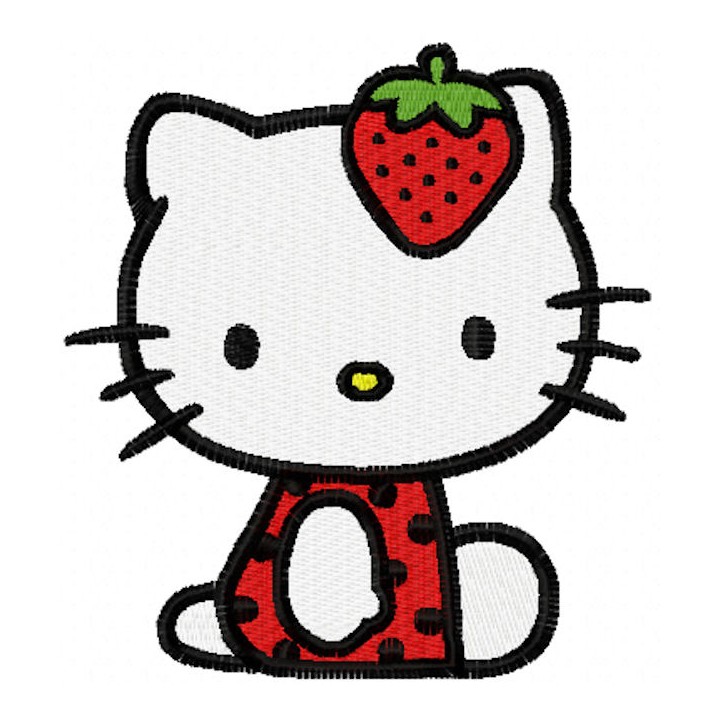 Hello Kitty Strawberry Costume embroidery design - Embroidery Design