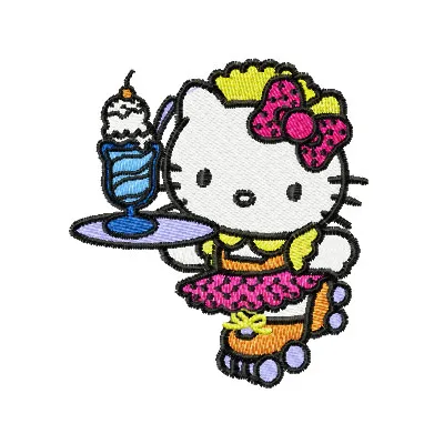Hello Kitty Waitress Stitching Pattern | Two Sizes
