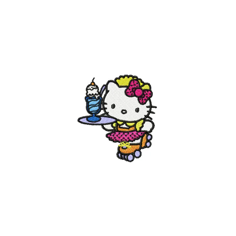 Hello Kitty Waitress Stitching Pattern | Two Sizes