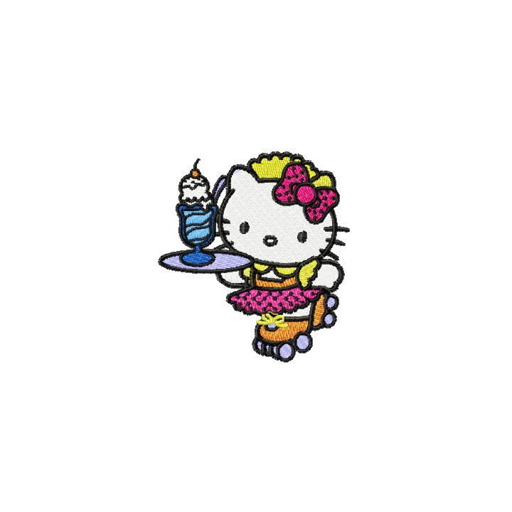 Hello Kitty Waitress embroidery design - Embroidery Design