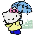 Hello Kitty Rainy Day Stitching Pattern for Crafters