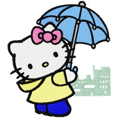 Hello Kitty Rainy Day Stitching Pattern for Crafters