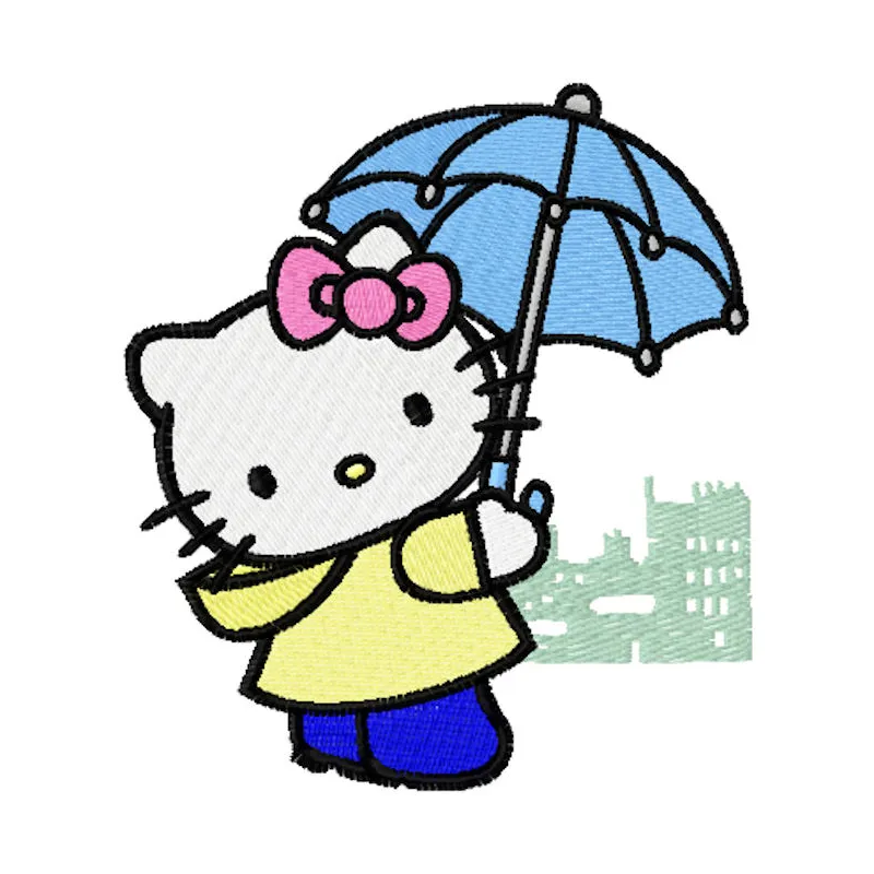 Hello Kitty Rainy Day Stitching Pattern for Crafters