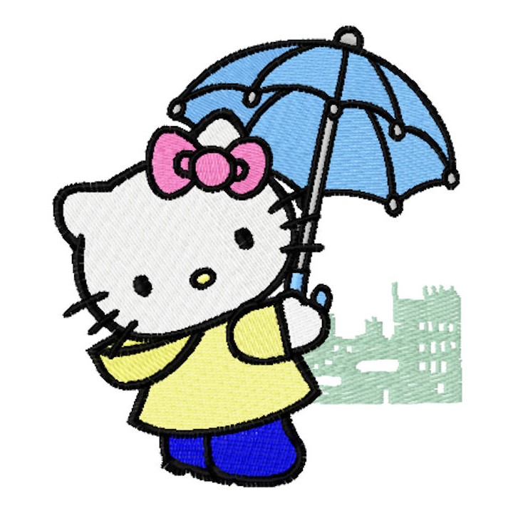 Hello Kitty Rainy Day embroidery design - Embroidery Design