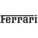Ferrari wordmark logo embroidery design featuring the iconic prancing horse and bold lettering in classic red.