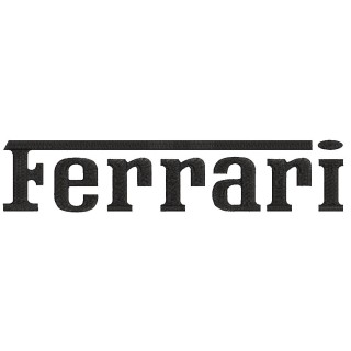 Ferrari wordmark logo embroidery design - Embroidery Design