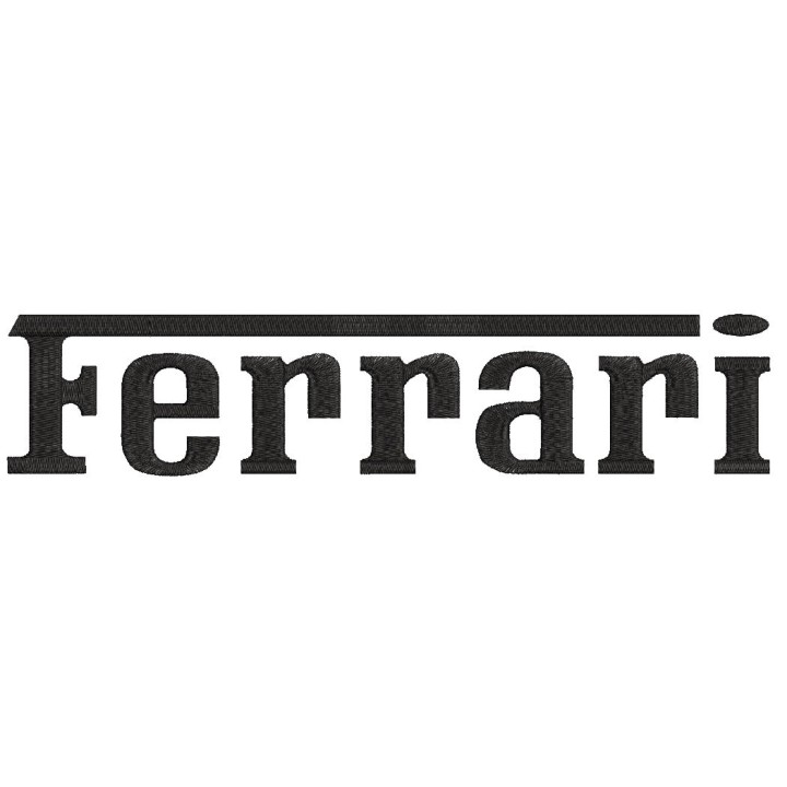 Ferrari wordmark logo embroidery design - Embroidery Design