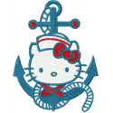 Nautical Hello Kitty Stitching Pattern | Two Sizes