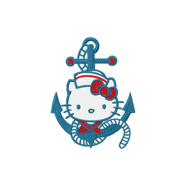 Hello Kitty Nautical embroidery design - Embroidery Design