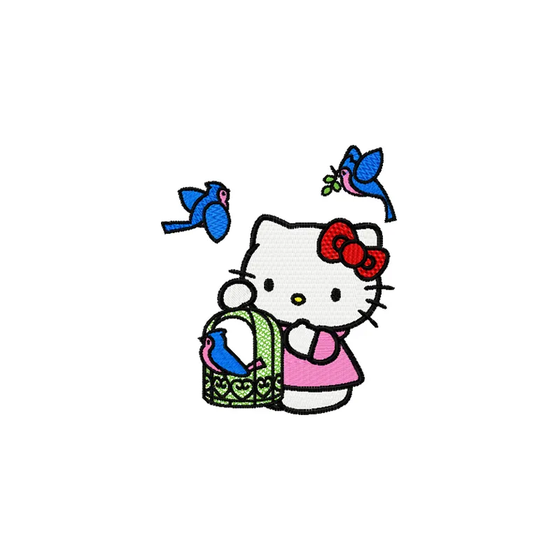 Hello Kitty & Birds Stitching Pattern | Instant Download