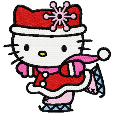 Hello Kitty Christmas Dance Stitching Pattern