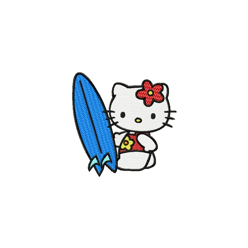 Surfer Hello Kitty Stitching Pattern for Creative Crafters