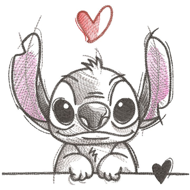 Love stitch sketch style embroidery design - Embroidery Design