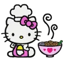 Hello Kitty Loves Chinese Food Stitching Pattern