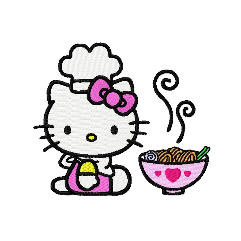 Hello Kitty Loves Chinese Food Stitching Pattern