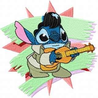 Stitch as Elvis embroidery design - Embroidery Design