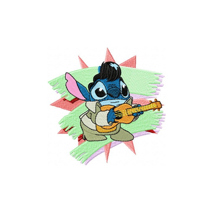 Stitch as Elvis embroidery design - Embroidery Design