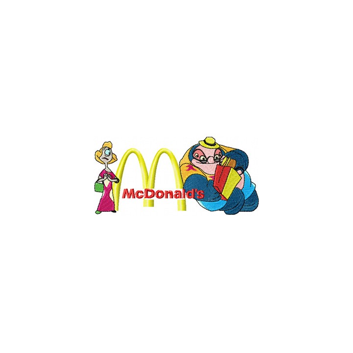 Dr. Jumba Jookiba and McDonalds Logo embroidery design - Embroidery Design
