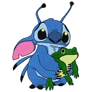 Stitch and Frog embroidery design - Embroidery Design